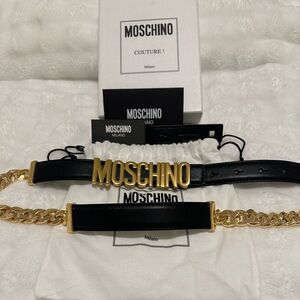 Moschino Black and Gold Belt